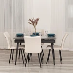 Стул обеденный Bari, LT, флок, молочный/черный, 4, 41х55х89 см | изображение 10