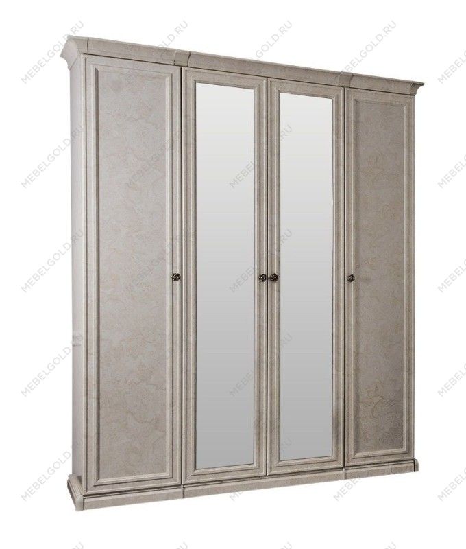 Шкаф Афина 4-дверный (1+2+1) с зеркалом крем корень