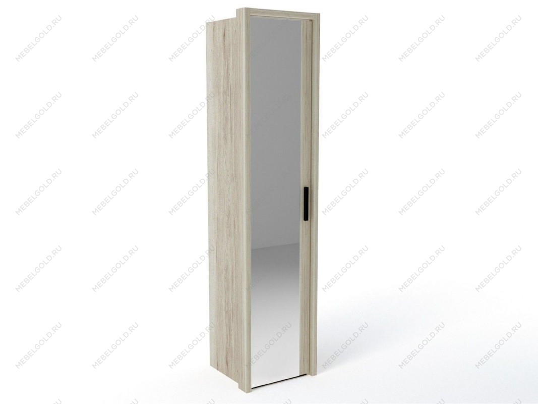 Шкаф 1-но дверный с декоративным обкладом, Мале (542*544*2316) Дуб галифакс белый