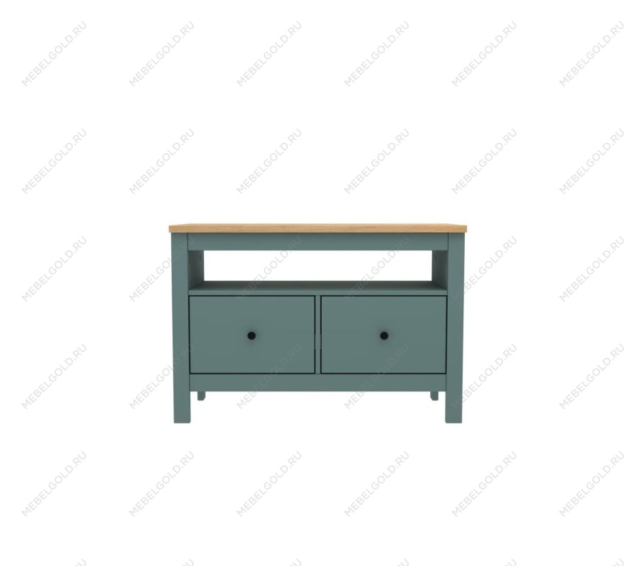 САГА тумба 2 ящика темно-бирюзовая/ясень | изображение 1