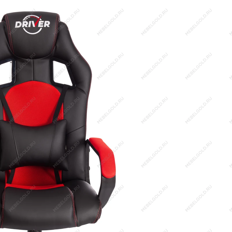 Кресло DRIVER (22), кож/зам/ткань, черный/красный, 36-6/TW-08 | изображение 5