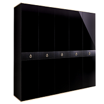 Шкаф 5-ти дверный Римини СОЛО (Черный/Серебро) РМШ2/5(s)