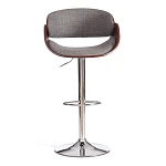 Барный стул LANDO (mod.4036), металл/дерево/ткань, 59х51х93-114 см, высота сиденья 62-83 см, серый/орех/хром, Aimcasa 28 | изображение 4