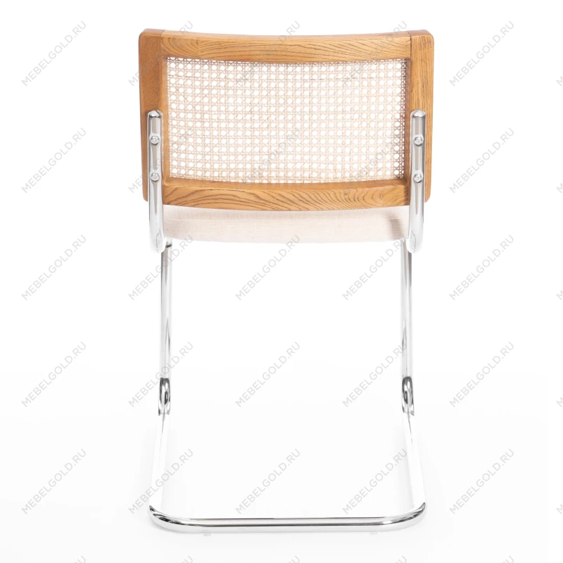 Стул MANI, дерево вяз, ротанг/ткань лен, металлический каркас, Груша (№3), 46х46х78 см | изображение 3