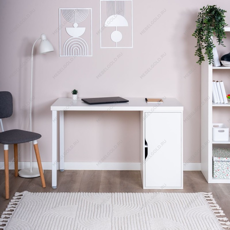 ИНГАР 1/ДВ/T стол письменный 120x75x55, белый | изображение 3