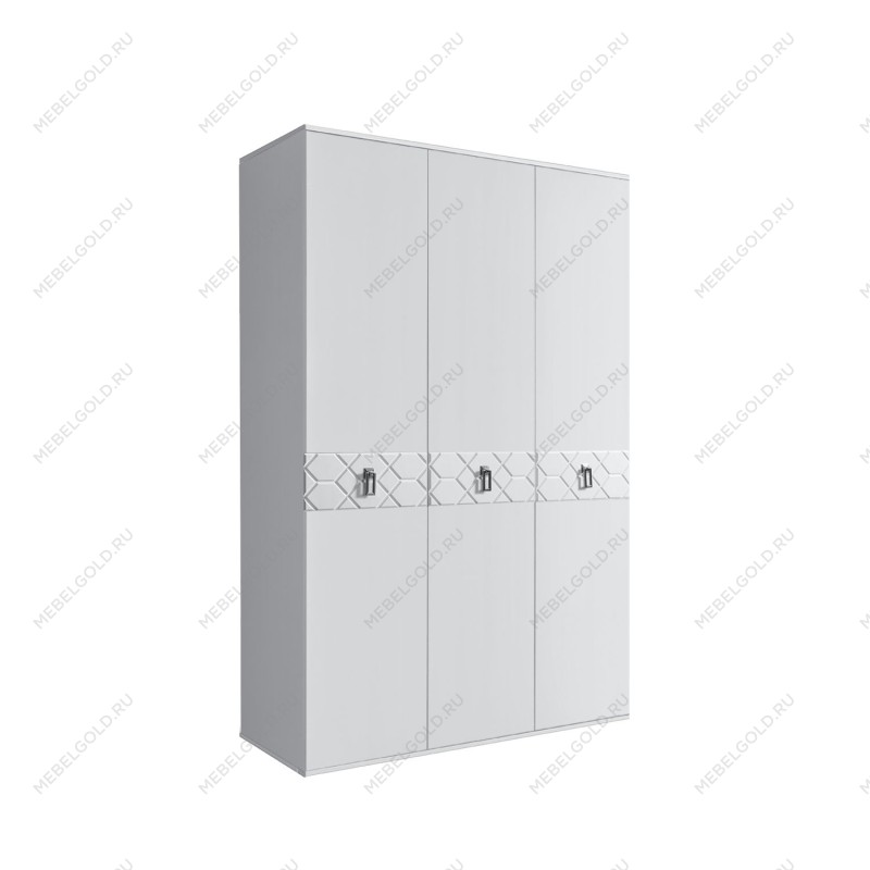Шкаф 3-х дверный Bogemia Farfalle (Белый/Хром) БМШ2/3(Fa)