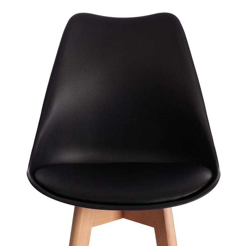 Стул барный TULIP BAR (mod. C1014H-1), пластик/дерево, 42 х 47,5 х 104 см, Black (Черный) 3010/ натуральный | изображение 5