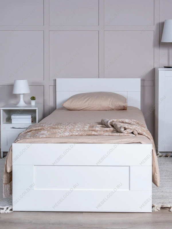 Кровать односпальная Сириус, 90х200 см, белая | изображение 1