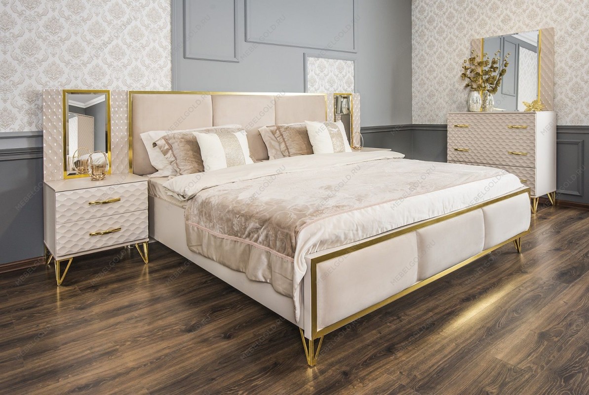 Кровать Лара 160x200 см бежевый глянец | изображение 2