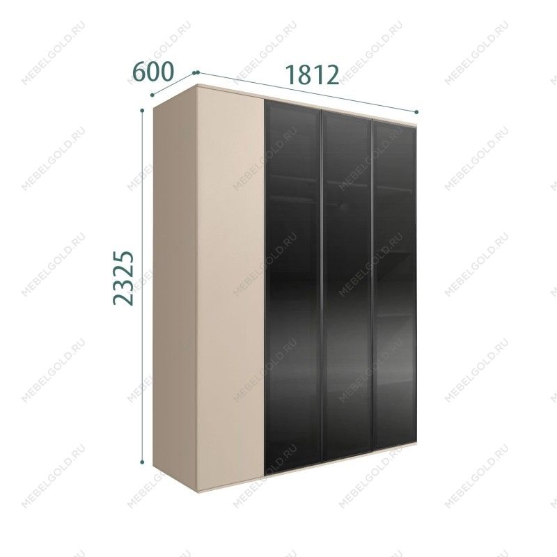 Шкаф 4-х дв. Bogemia Air (Ваниль/Черный) БМШ2/4(3)