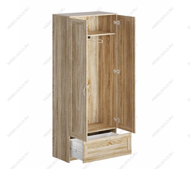 БРИМНЭС / СИРИУС Шкаф ИКЕА / IKEA для одежды 2 двери и 1 ящик сонома | изображение 2