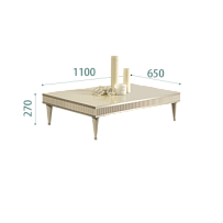 Журнальный столик узкий Римини СОЛО (Ваниль/Серебро) РМСТ-3(s)