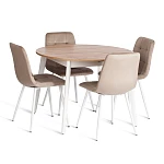 Стул CHILLY (mod. JSC-220), Велюр/металл, 44,5х52,5х88 см, Beige (бежевый) HLR8 / белый | изображение 5