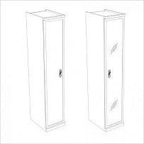 Натали секция 1-ств с зеркалом белый глянец