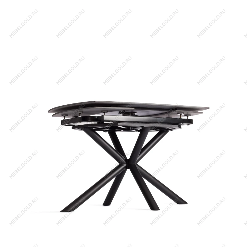 Стол обеденный Winston/Винстон, столешница керамика (глянцевая) / опоры металл, белый/черный, (120+30+30)x80x75(+1) см | изображение 14