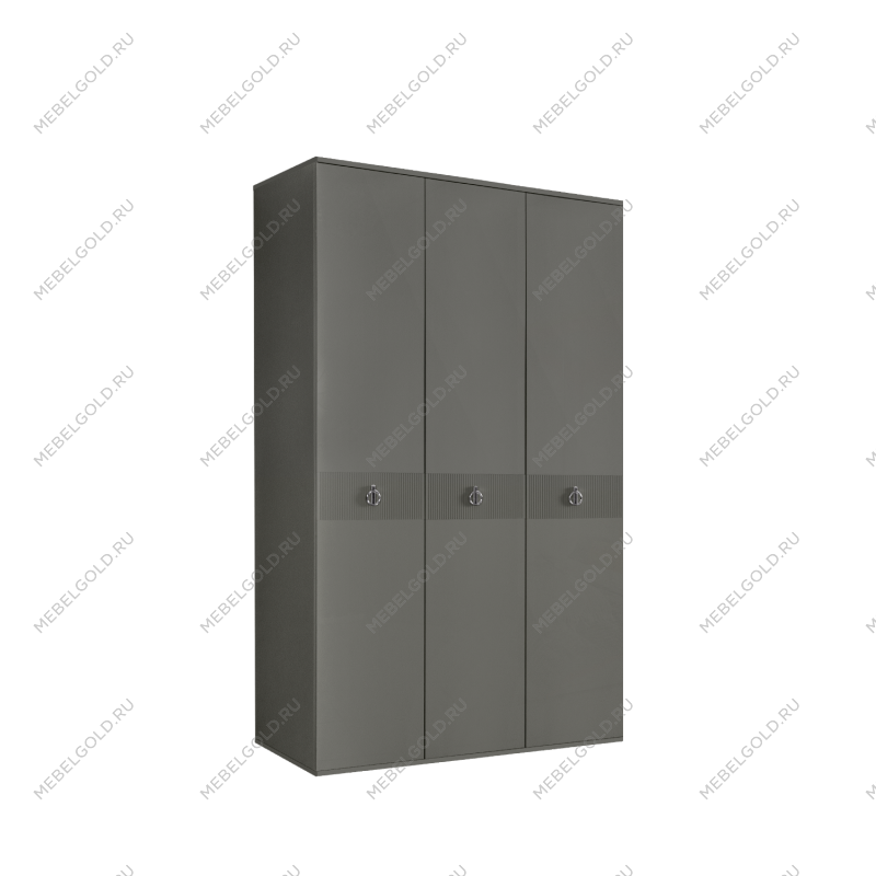 Шкаф 3-х дверный Римини СОЛО (Серый/Серебро) РМШ2/3(s)