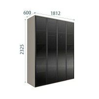 Шкаф 4-х дверный Bogemia Air (Шелк/Черный) БМШ2/4(4)