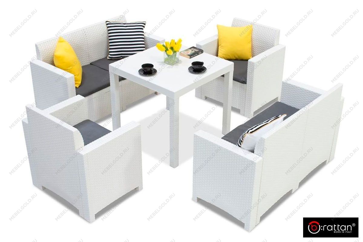 Стол B:rattan Dallas 800*800мм, белый | изображение 1