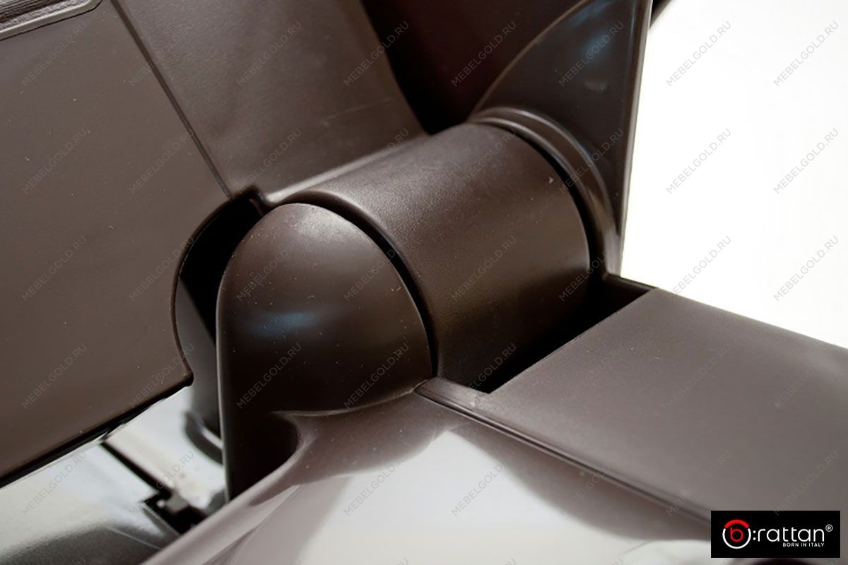 Шезлонг B:rattan MIAMI складной, коричневый | изображение 6