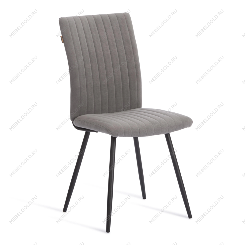 Стул обеденный Monte Carlo, флок, серый/черный, 29, 50х55х93