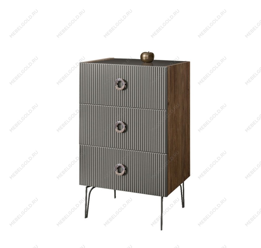 Комод Bogemia Woodline Fi (Серый) (Lakobel/Хром) БМКМ-1