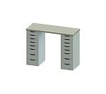 ИНГАР стол письменный ИКЕА / IKEA 2/88 140x106x55, дуб беленый/белый | изображение 2