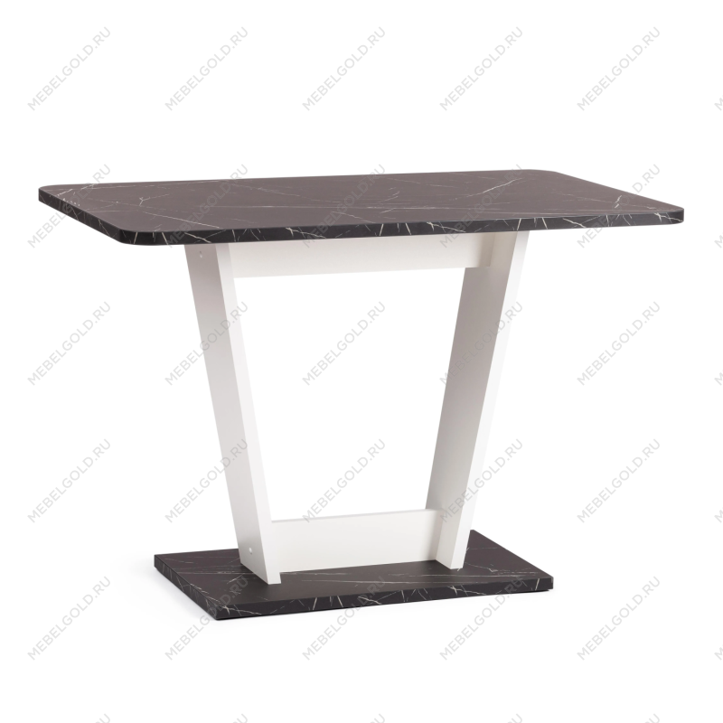 Стол обеденный TIBI нераздвижной, ЛДСП, 68,6 х 110 х 75 см, Мрамор черный/Белый