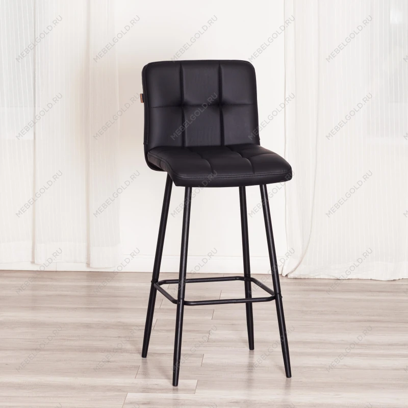 Барный стул Medeo/Медео, экокожа, черный, 45х56х113 см | изображение 10