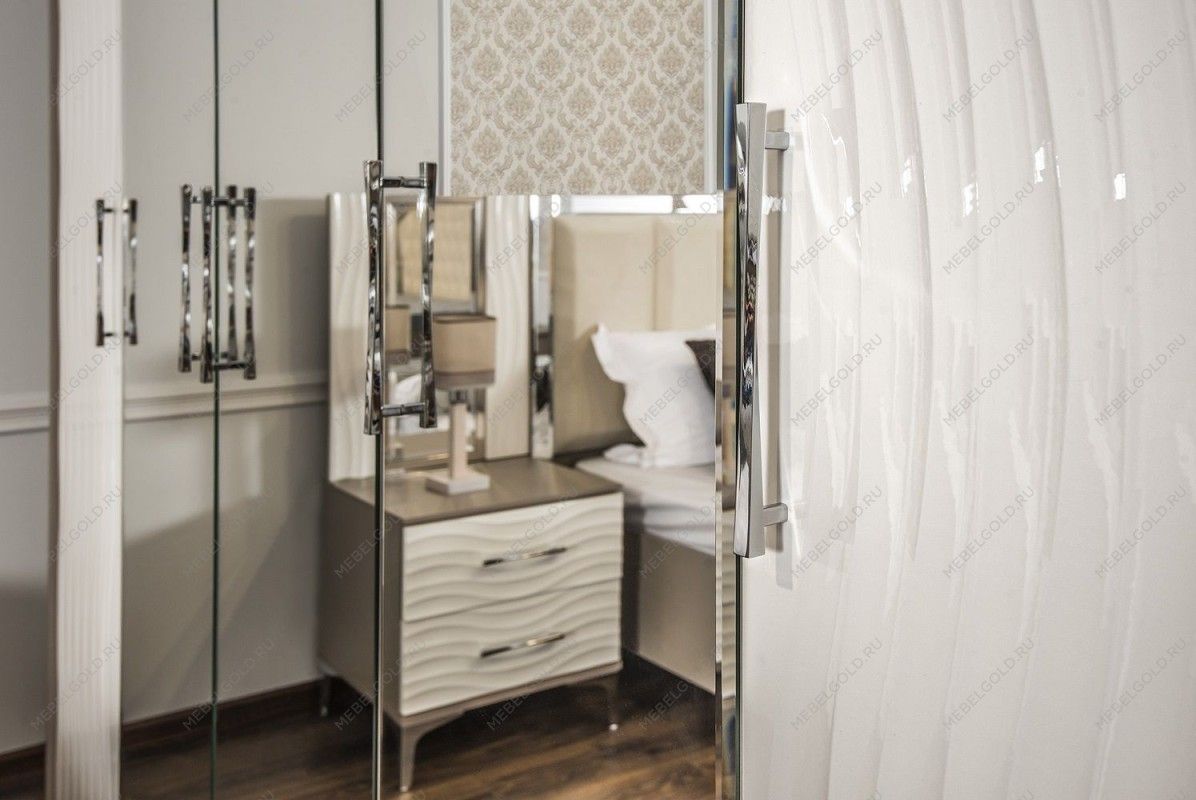 Зеркало Гравита для прикроватной тумбы белый глянец | изображение 5