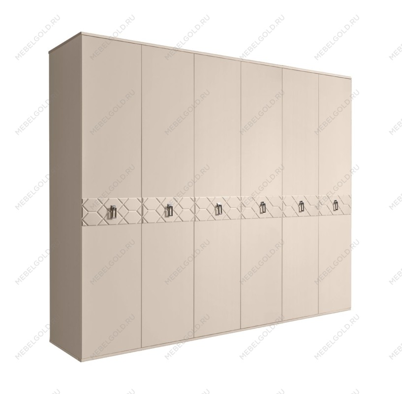 Шкаф 6-ти дв. Bogemia Farfalle (Ваниль/Хром) БМШ2/6(Fa)