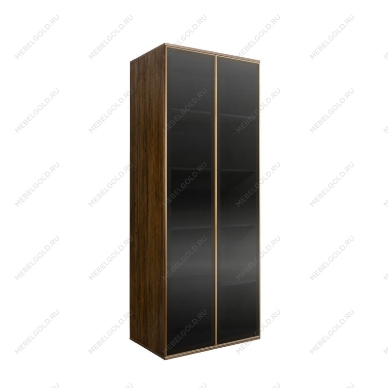 Шкаф 2-х дв. (2 двери стекло) Bogemia Woodline Air (Wood/Золото) БМШ2/2(2)