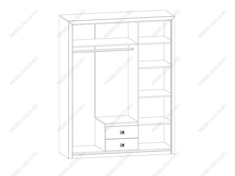 Шкаф платяной Коен SZF3D2S ясень снежный | изображение 1