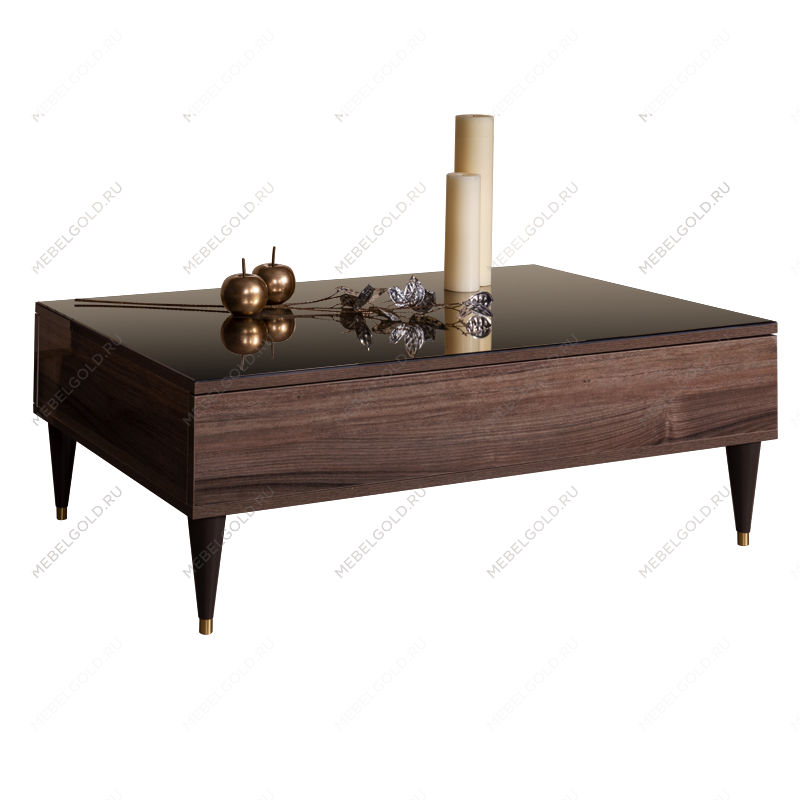 Журнальный столик с ящиком Римини (Орех империя/Золото) РМСТ-2