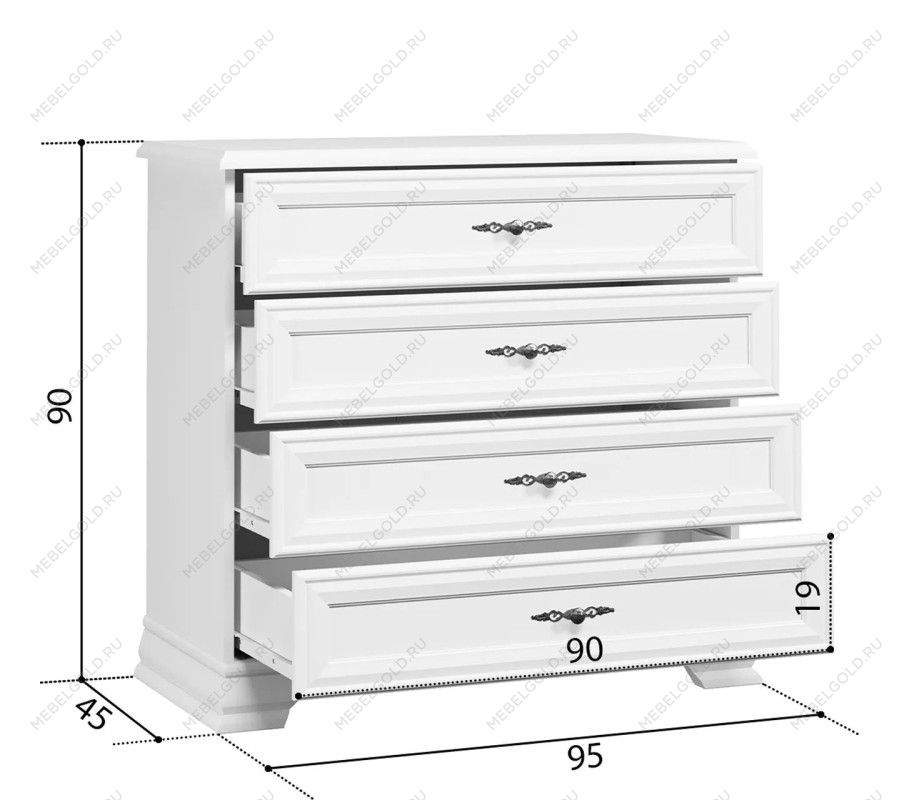 Комод Кентаки KOM4S белый | изображение 1