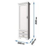 Шкаф 1-створчатый Тиффани 1D2S вудлайн кремовый - Выставка м. Марьина роща | изображение 2