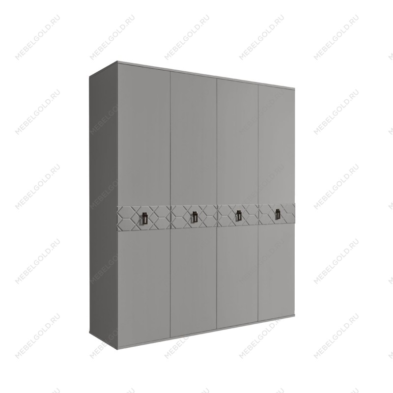 Шкаф 4-х дв. Bogemia Farfalle (Серый/Черный) БМШ2/4(Fa)