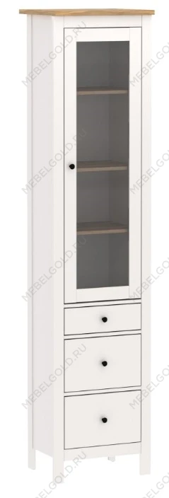 САГА шкаф с витриной 50 белый/ясень