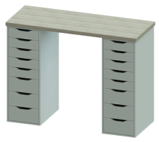 ИНГАР стол письменный ИКЕА / IKEA 2/88 140x106x55, дуб беленый/белый