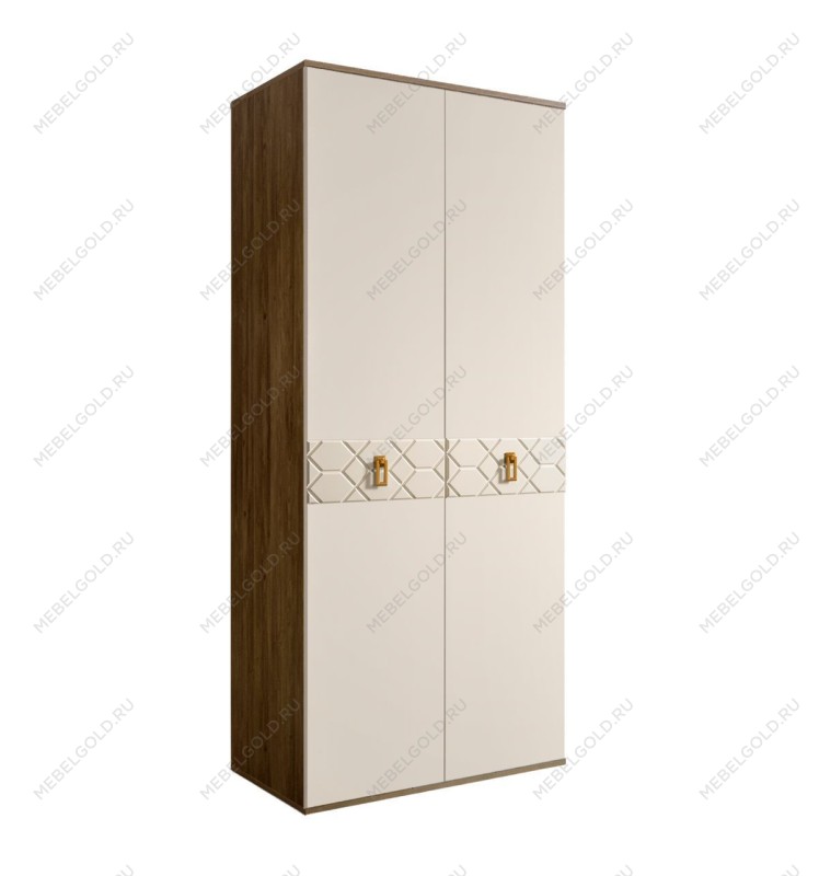 Шкаф 2-х дверный Bogemia Woodline Fa (Слоновая кость/Золото) БМШ2/2