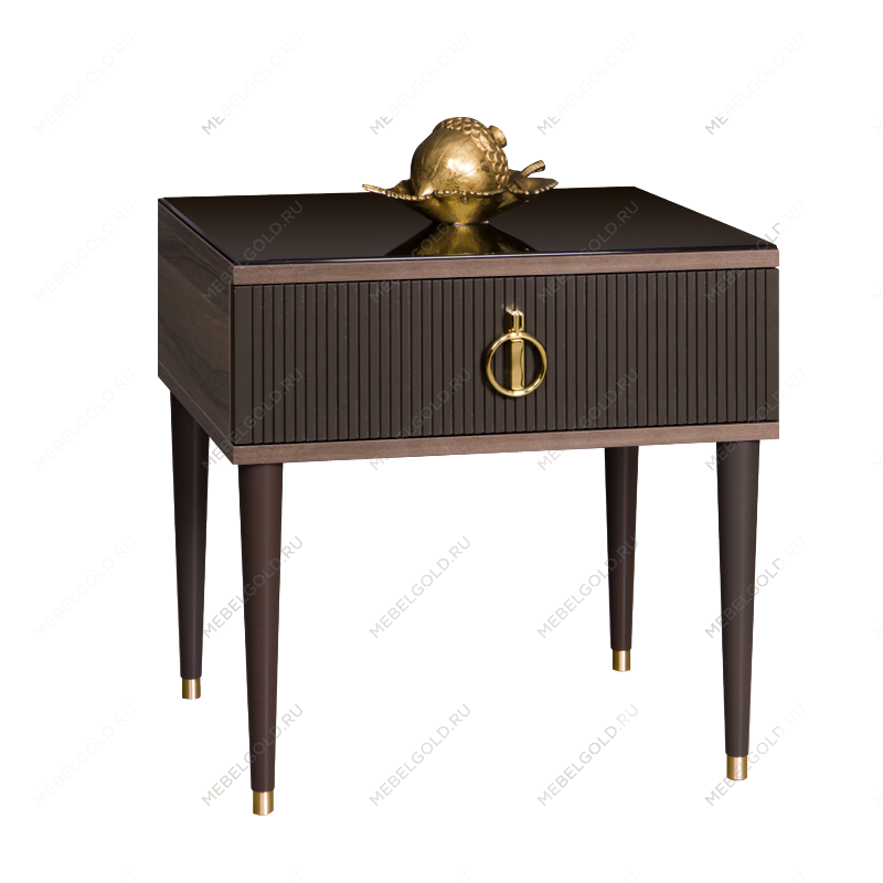 Тумба прикроватная Римини СОЛО (Орех империя/Золото) РМТП-1(s)