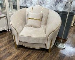 Кресло Лара бежевый золото