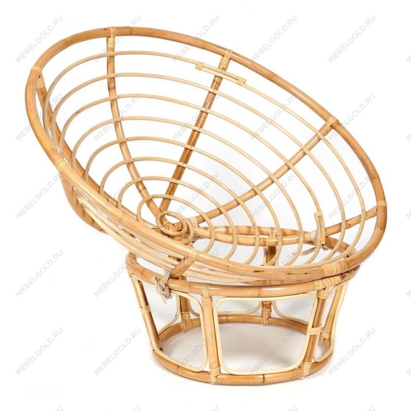 Кресло Papasan c подушкой, ремешками, Натуральный, флок | изображение 4