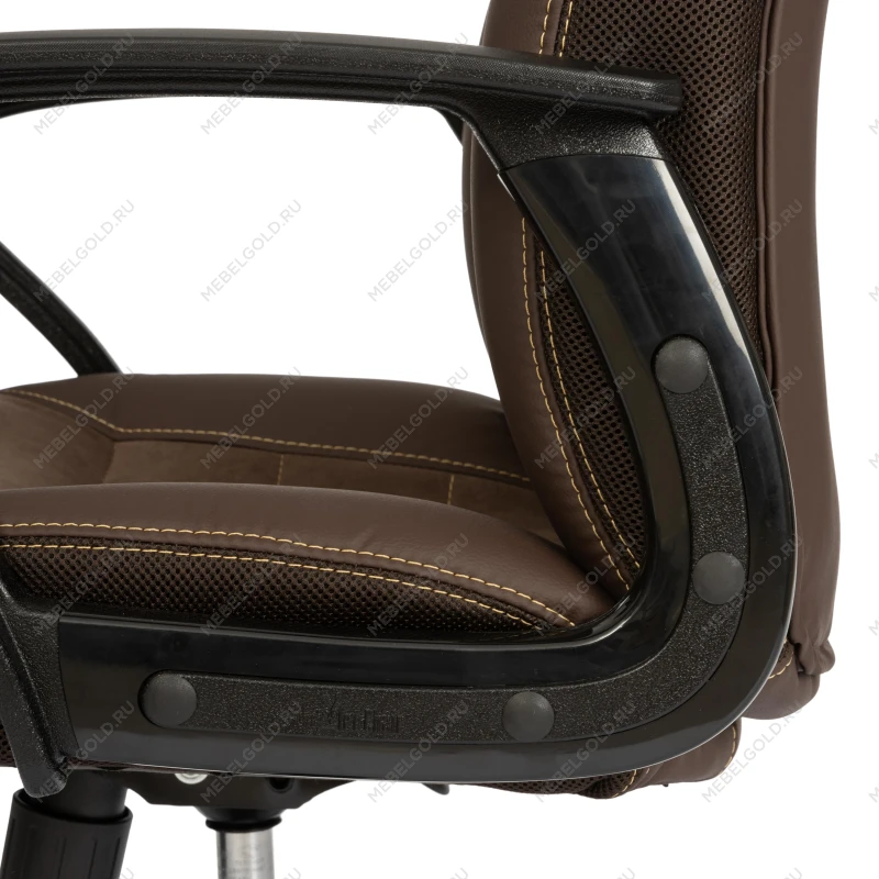 Кресло INTER (24), кож/зам/флок/ткань, коричневый, 36-36/6/TW-24 | изображение 7