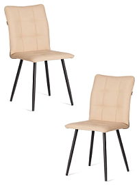 Стул обеденный Bari, LT, экокожа, бежевая, 41х55х89 см