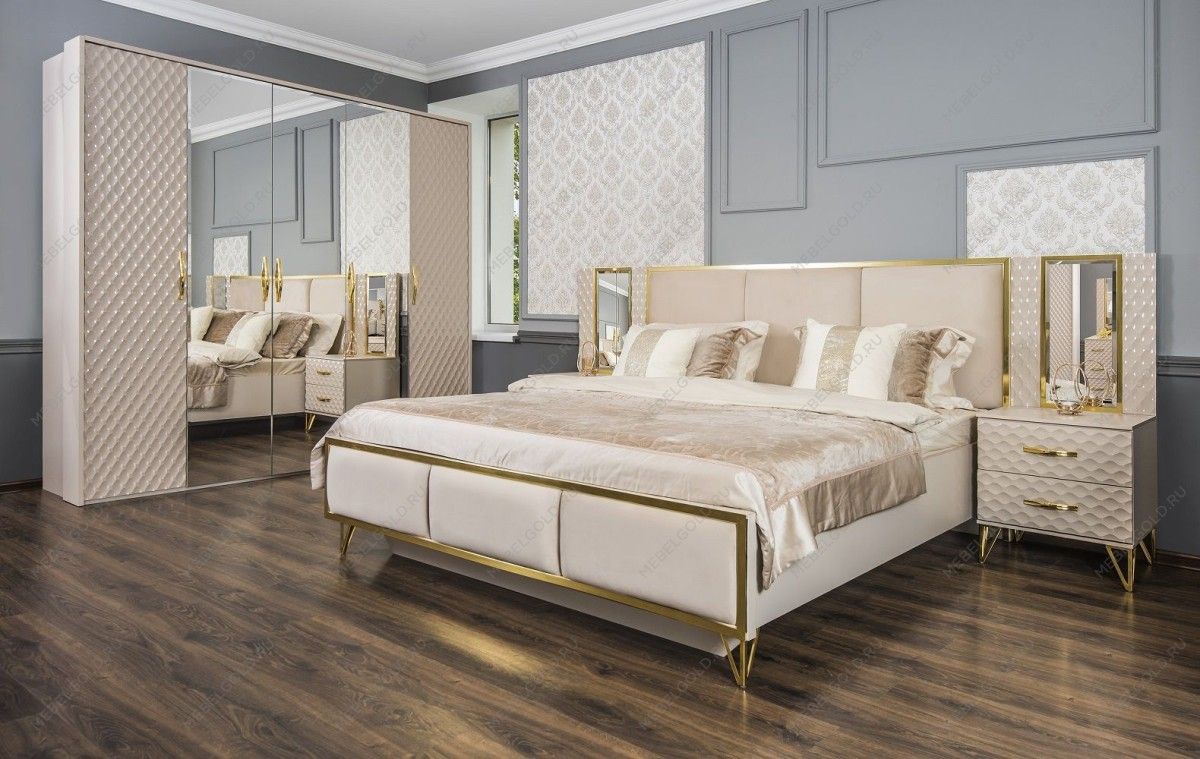 Шкаф Лара 4-дверный бежевый глянец | изображение 2