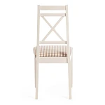 Стул Picasso ( PC-SC ), дерево гевея, 45х53х97см, ivory white (слоновая кость 2-5), ткань: клетка мелкая (S505-18) | изображение 4