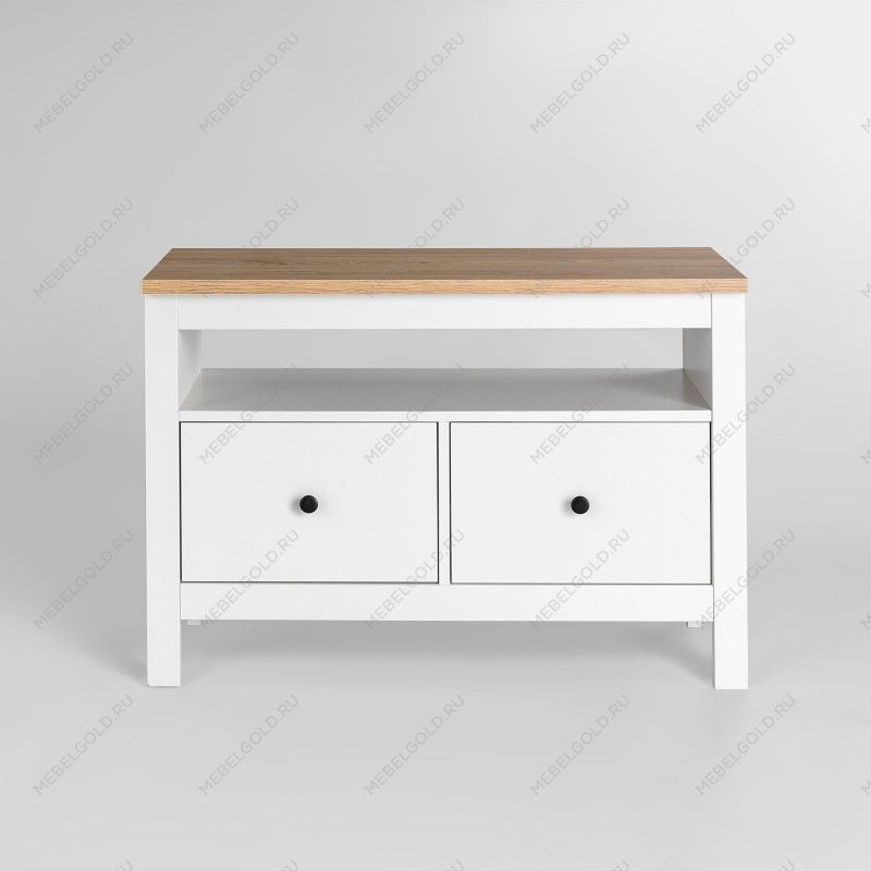 САГА тумба 2 ящика белая/ясень | изображение 2