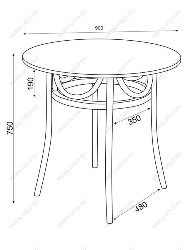 Стол венский Вальс 900 (белая эмаль) | изображение 3