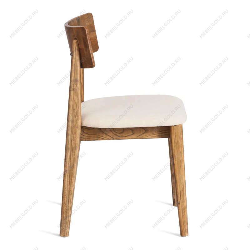 Стул THOR, дерево вяз/ткань лен, груша№3/бежевый лен, 50х48х81,5 см | изображение 1