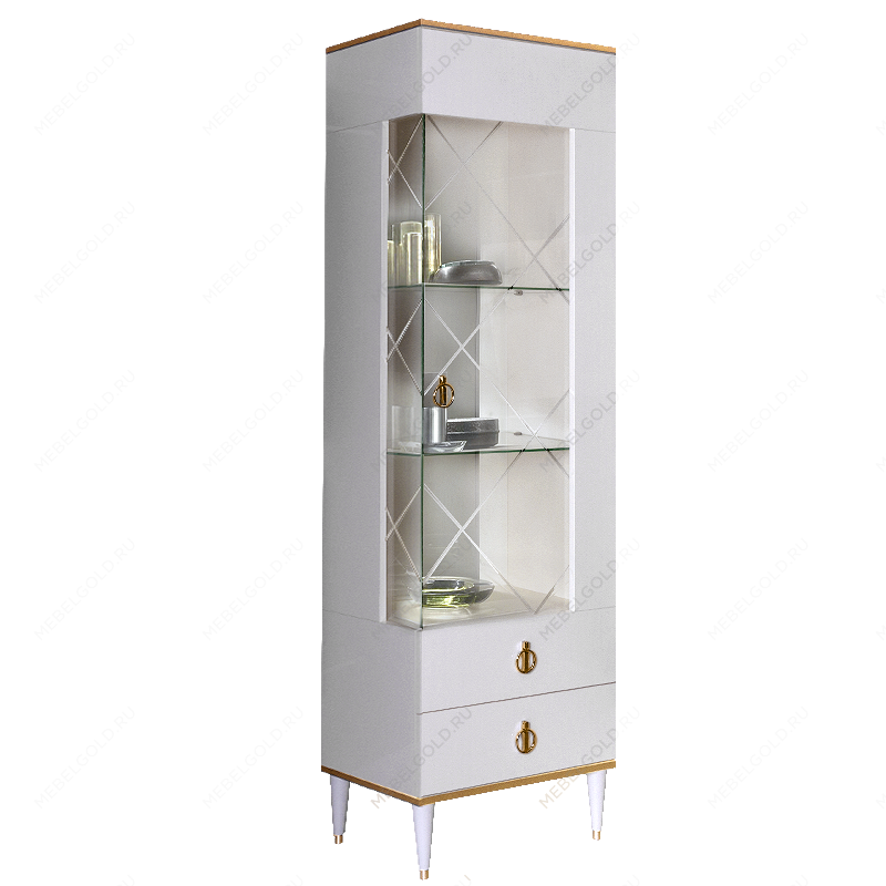 м. Марьина Роща - Витрина 1-ств. Римини (Белый/Золото) (Правая) РМВ1-1С